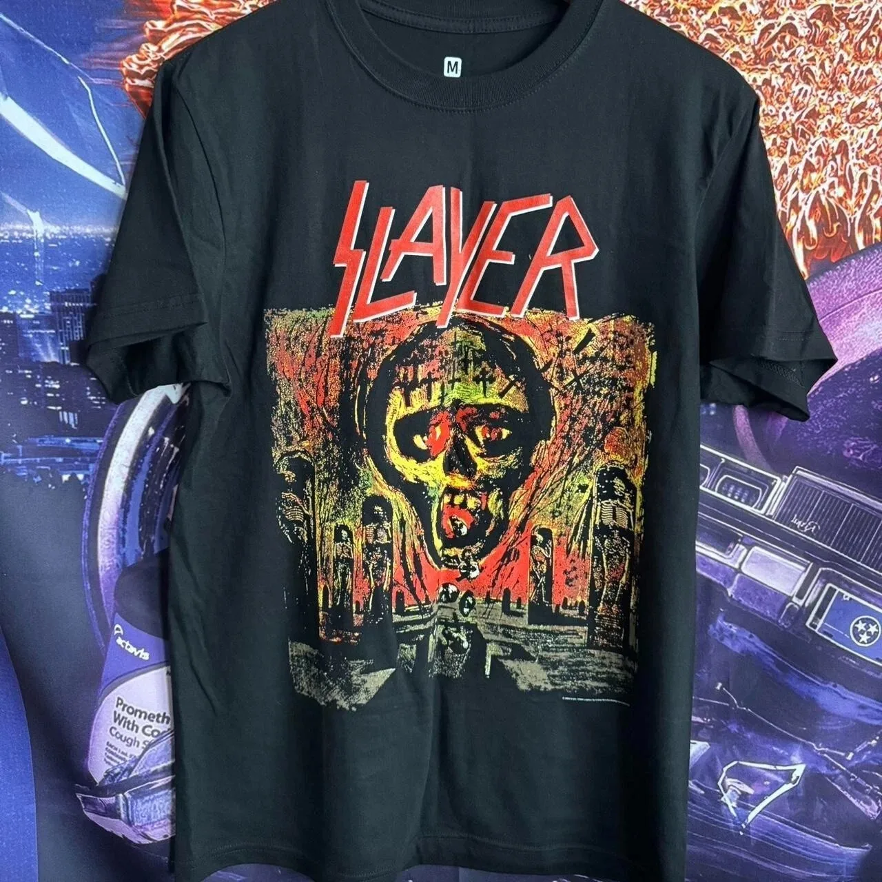 slayer seasons in the abyss short sleeve classic retro black color shirt Reprint
