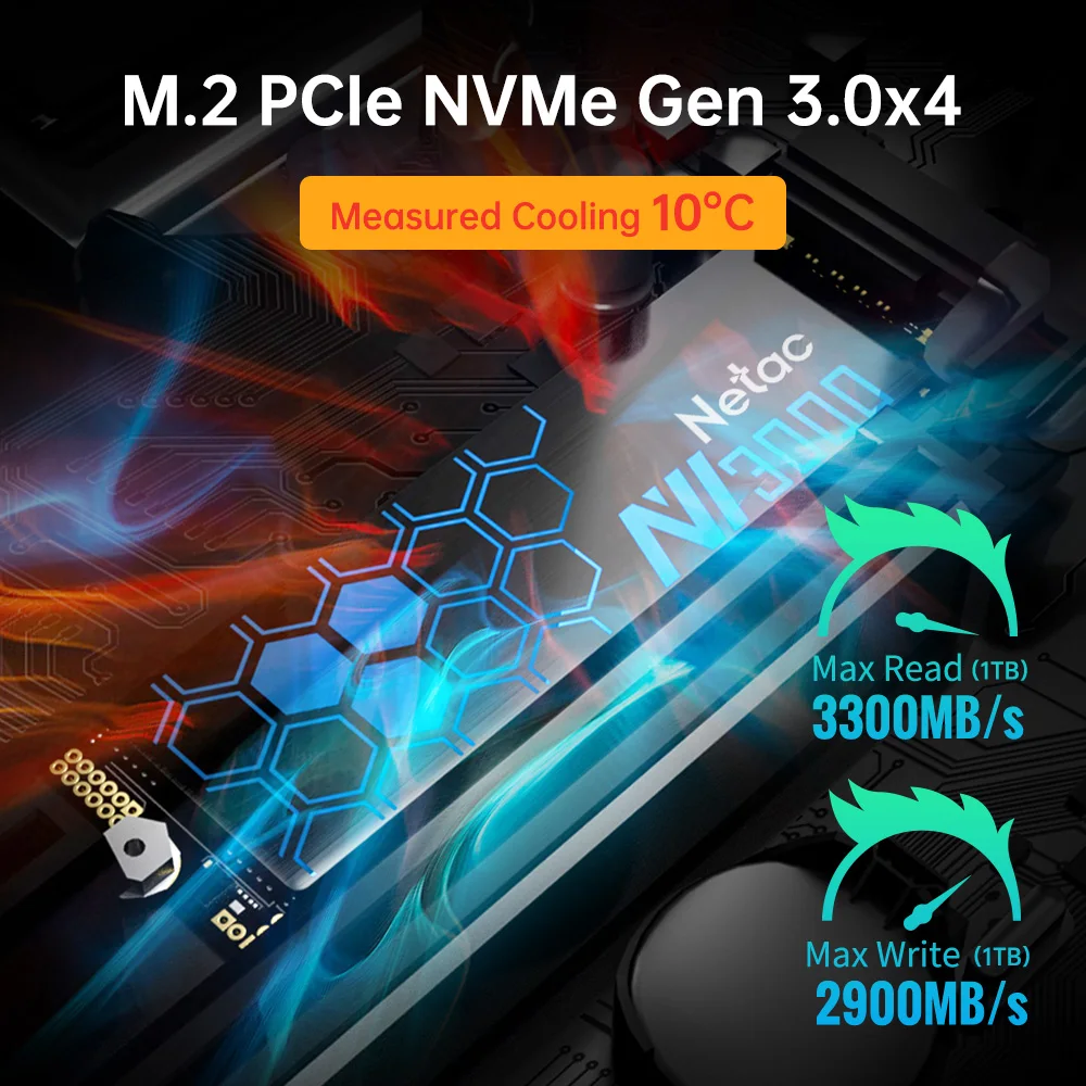 Netac SSD NVME M2 1TB 2TB SSD 250GB 500GB M2 Solid State Hard Disk Drive PCIe 3.0X4 with Heat Sink for Laptop Desktop image 5
