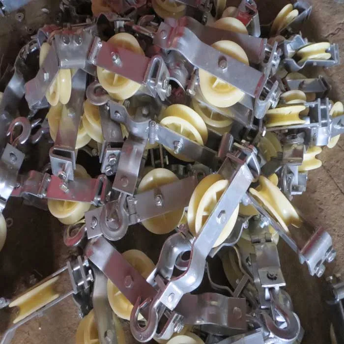 Bloque de polea de nailon con rodillo de cable y gancho giratorio