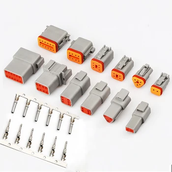 1/5 Set Deutsch Dt Connector 2P 3P 4P 6P 8P 12P Vrouwelijke En Mannelijke waterdichte Elektrische Draad Connector Plug Auto Motor Pins