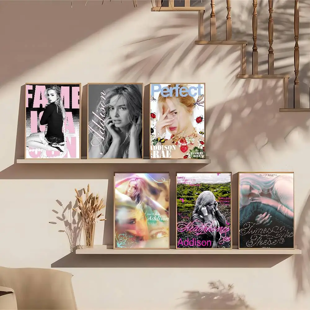 Singer Addison Rae DIY Sticky Poster Whitepaper Prints Posters Artwork Vintage Decorative Painting