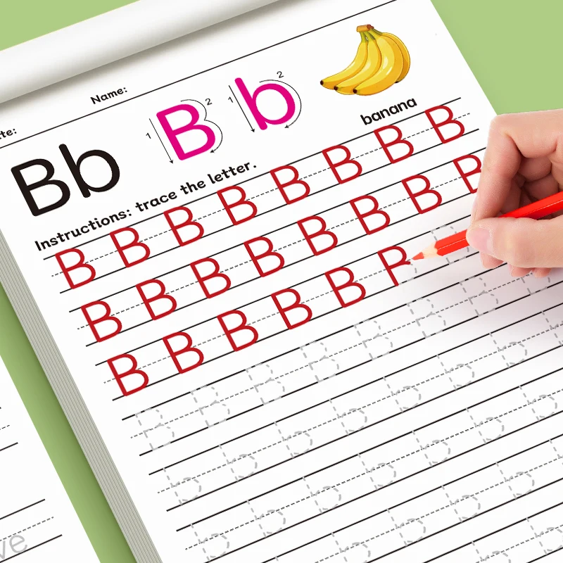 26-Alphabete zum Üben von Groß- und Kleinbuchstaben, englisches Malbuch, Stiftkontrolle, Training, Handschrift-Übungsbuch – Detail 3