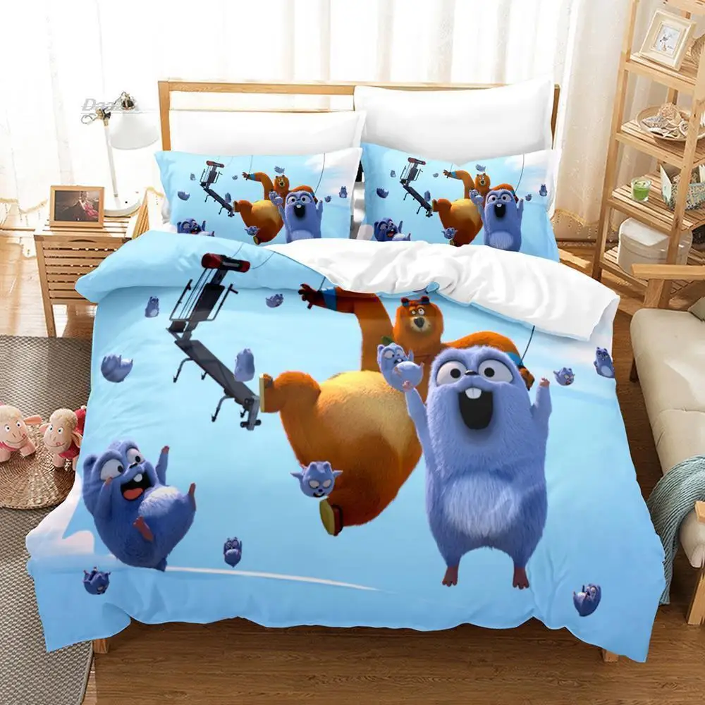 

Grizzy and The Lemmings Bedding Set Single Twin Full Queen King Size Bed Set Adult Kid Bedroom Duvet cover Sets 3D Print Anime