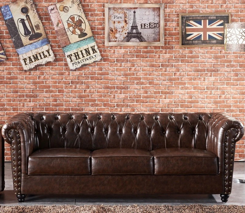 American retro sofa oil wax leather single British style genuine leather cigar bar clubhouse studio retro style