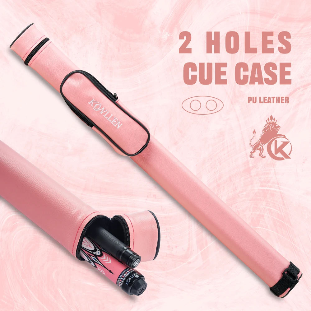 KONLLEN Pool Cue Case with 1x1 PU Pool Stick Case Holds 2 holes Billiard Stick Large Capacity Carrying Cases