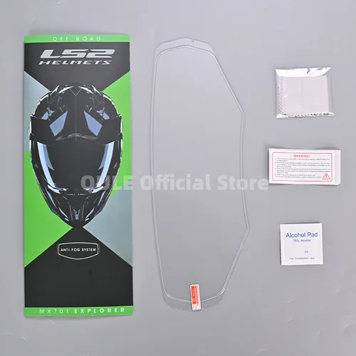 Imagen 2 del producto Película antiniebla mx701 para visera de cara completa LS2 MX701, pin para casco, insertos de visera a presión antivaho