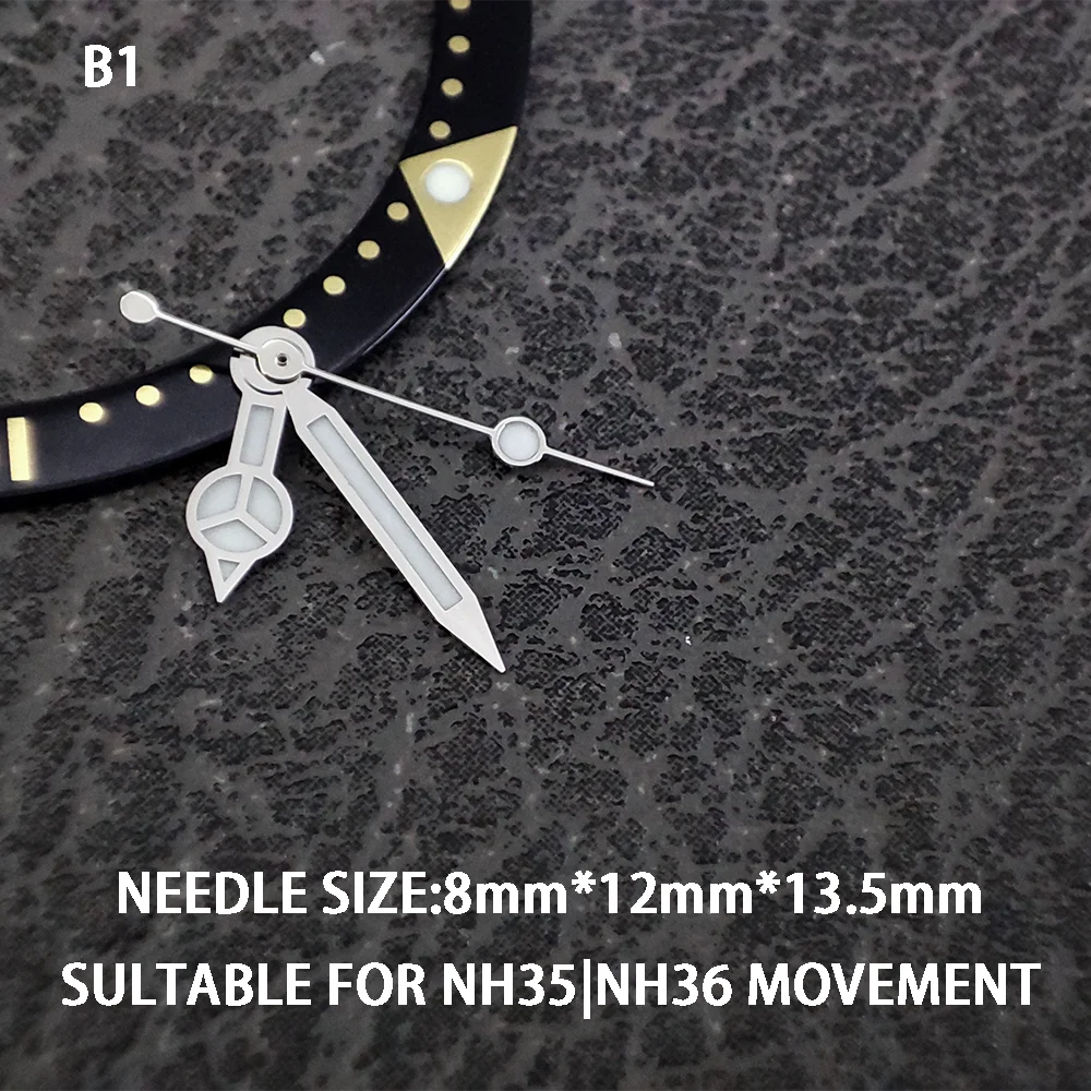 NH35/NH36 Watches Hands Green Luminous Hands Watch Accessories Replacement Parts Watch Needle Set B1~B15