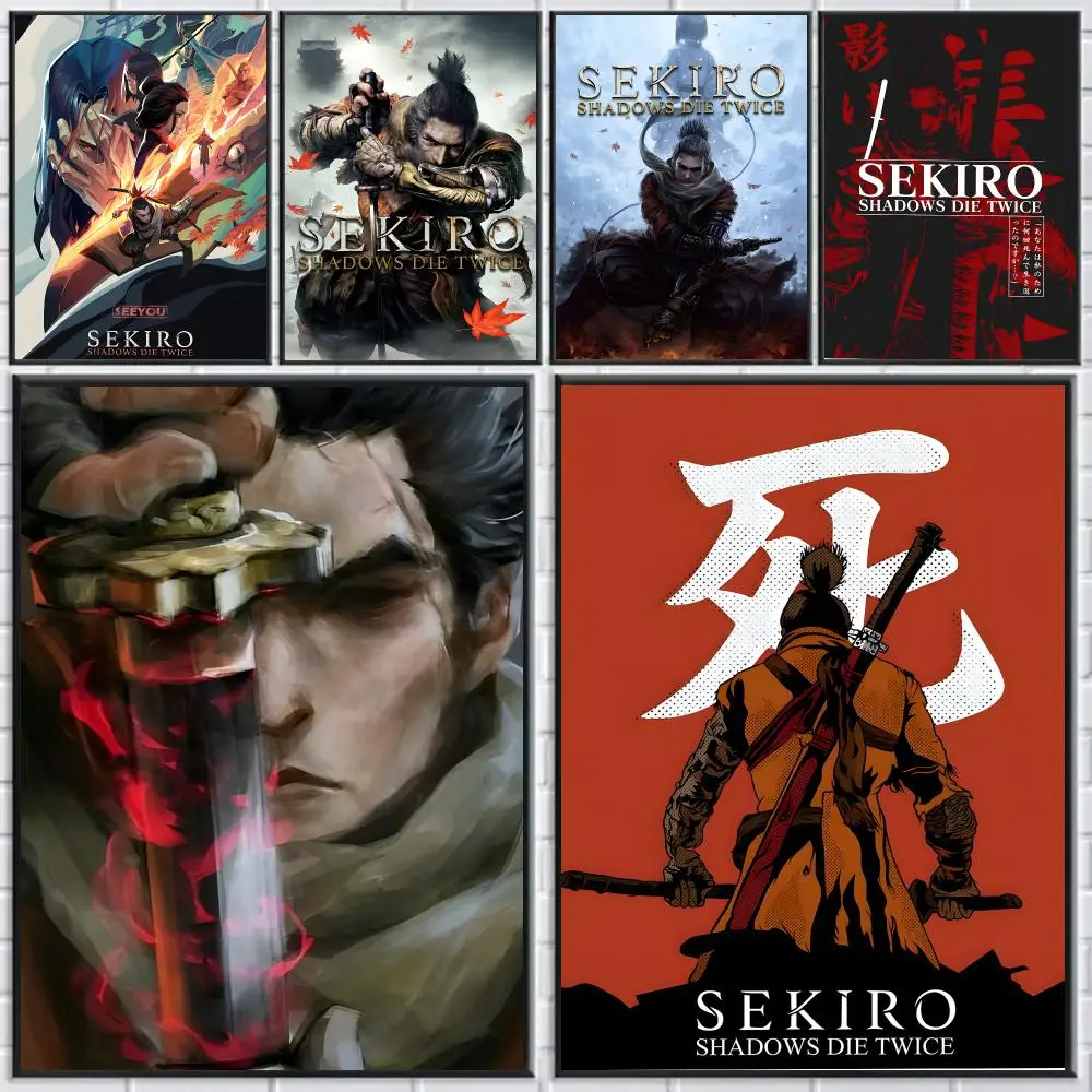 Sekiro Shadows Die Twice Poster HD Self-adhesive Waterproof Paper Sticker Suitable For Living Rooms Bedrooms Home Decor