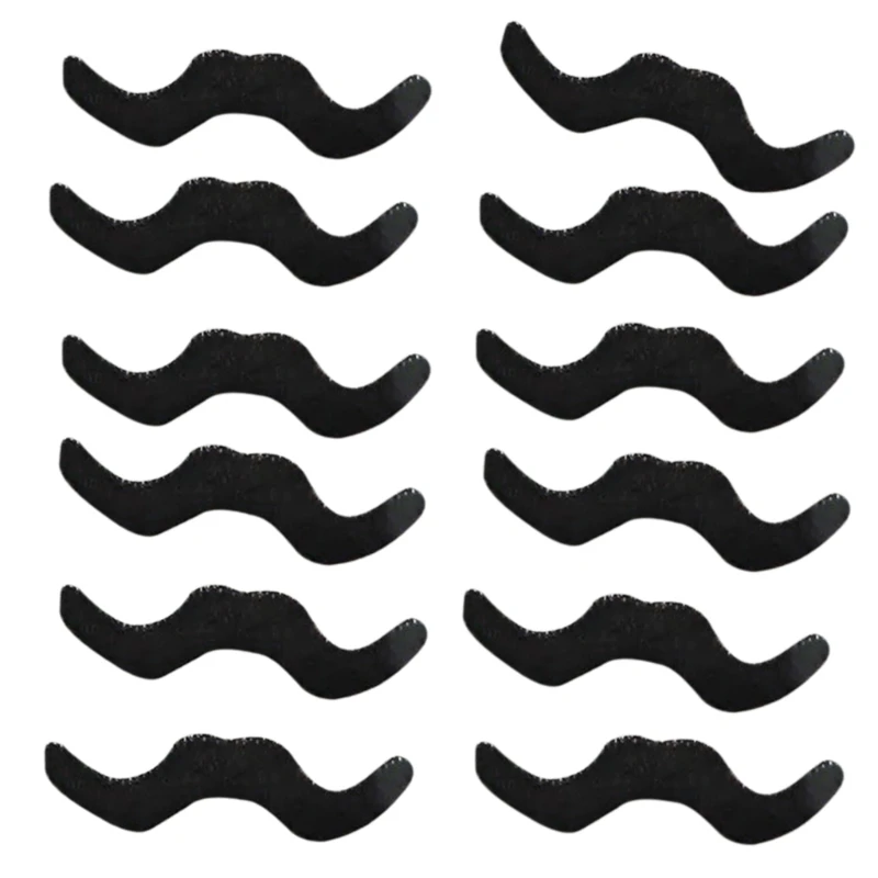 Conjunto bigodes falsos para homens mulheres, 1/48 unidades, bigodes falsos, branco, verde, azul, acessórios para fantasia