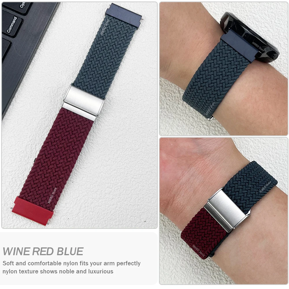 Correa de reloj para Samsung Galaxy Watch 4/5/classic/5 Pro, correa de nailon para Huawei Watch 4 GT 2 3 Pro, 46mm, 42mm, 20mm/22mm, pulsera