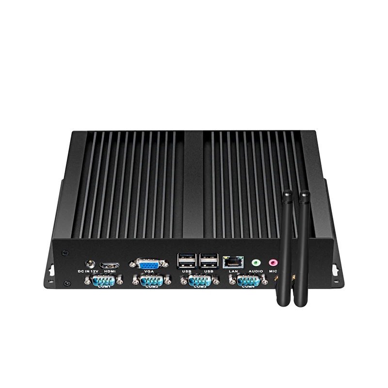 Fanless Industrial Mini PC Intel Celeron 1037U 4x COM RS232 DB9 8x USB HDMI VGA Gigabit LAN Windows XP/7/8/10 Linux IPC