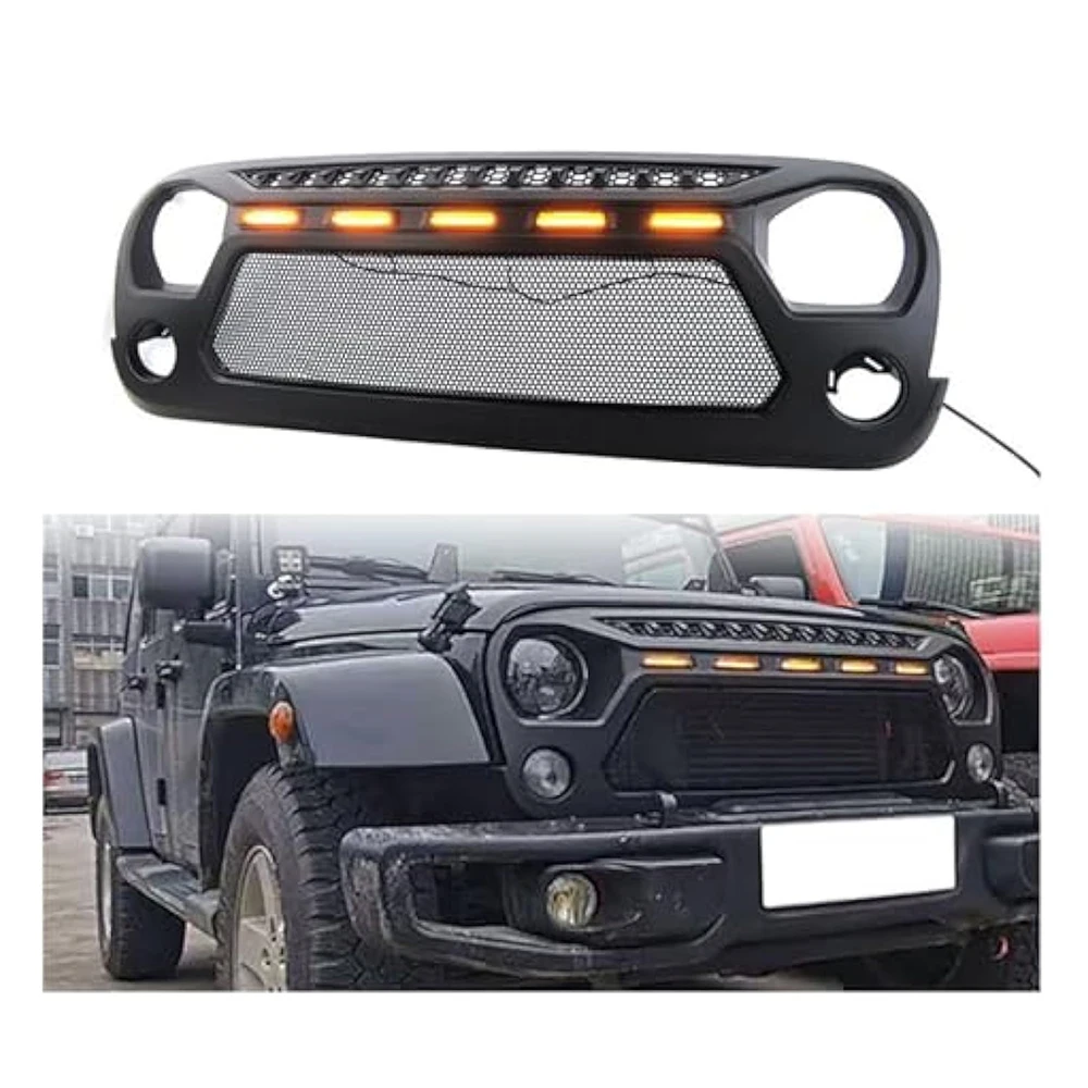 

High Quality Oem Customized Car Grill with Light for Jeep Wrangler JK 2007-2018