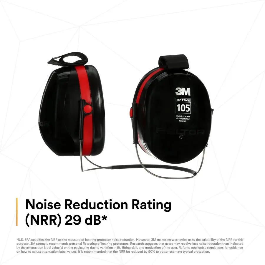 غطاء للأذنين Peltor Optime 105 خلف الرأس، مصنع، مقاس واحد