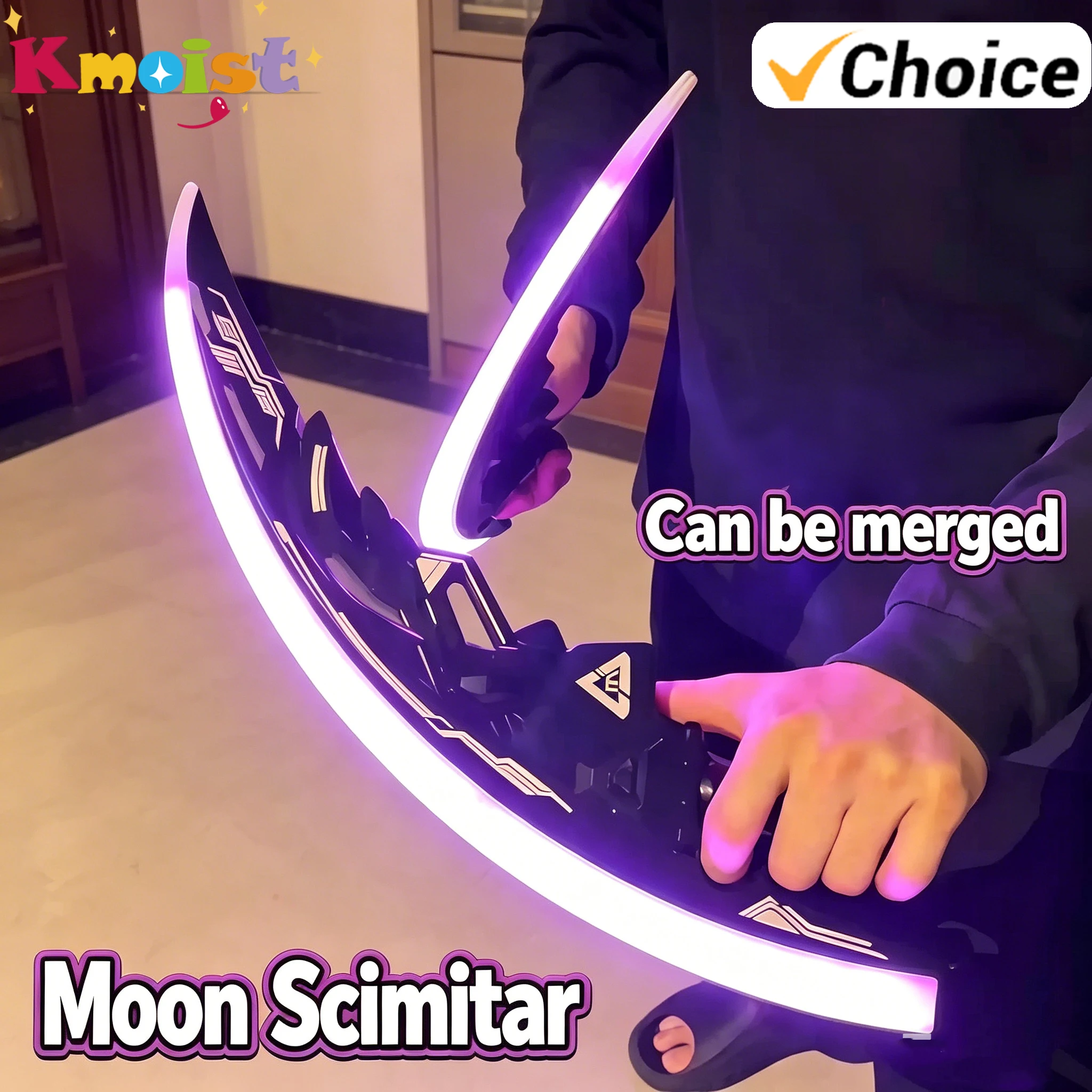 Scimitar Luminous Toy Creative Light Sword Can Be Merged Moon Scimitar Toys for Boys Adults Funny Party Game Kids Birthday Gifts