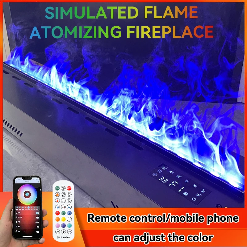 Remote Control  APP Fireplace Water Electric 3D Mist Fireplace Embedded Realistic Mist Flame Interior Decoration Steam Fireplace