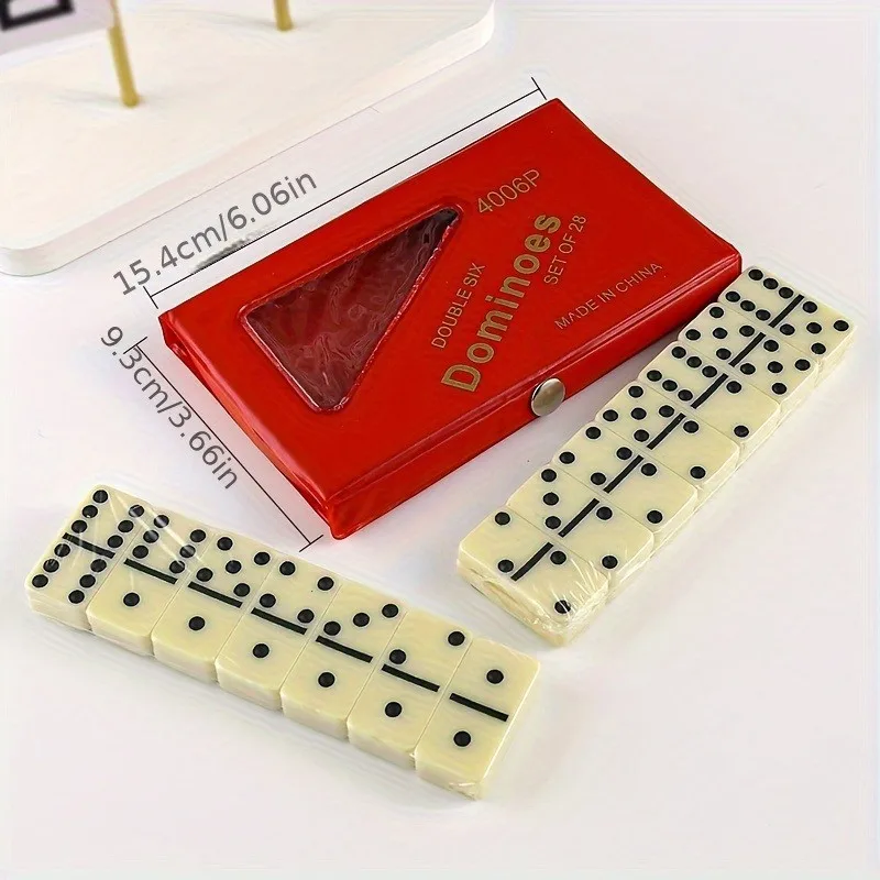 28pcs Dominoes Card Chess, Board Game Toys with PVC Storage Box, thanksgiving Day, Christmas Gift Christmas Halloween Gift