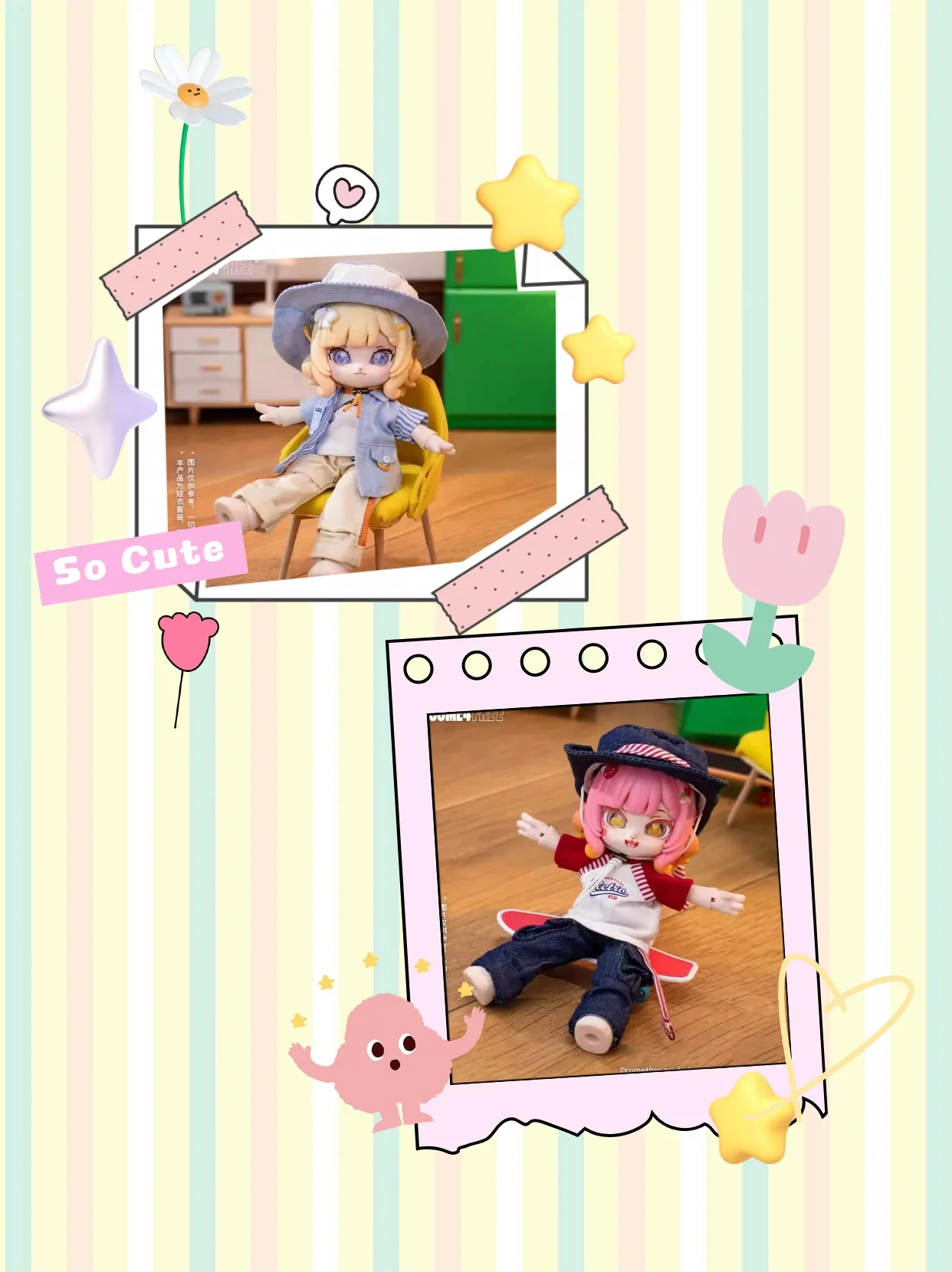 

【No Figure】COME4FREE 1/12 Female Doll's Clothing Accessories Daily Series Casual Denim Suit Fit OB11 GSC UFDOLL Figure Body