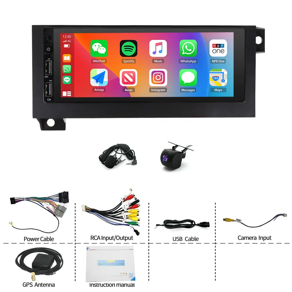 Android 14 Car Stereo for Town & Country 1990-2000 with Carplay Android Auto GPS Navigation 4+64G 6.86in Car Radio Player with Bluetooth Wifi FM/RDS SWC Mirror Link + AHD Backup Camera