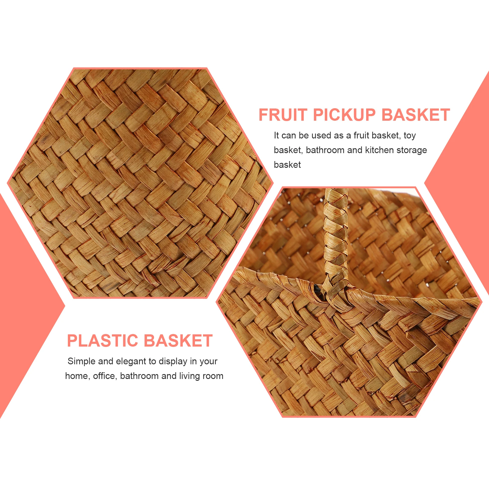 

Picnic Basket Props Woven Straw Baskets Large Wicker with Handle Small Flower Shopping Handled Light Brown Travel