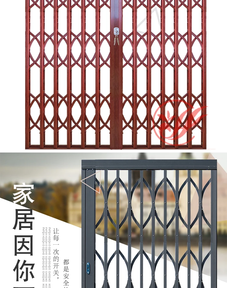 Aluminum alloy sliding door and window telescopic folding shop elevator balcony anti-theft door silent paint