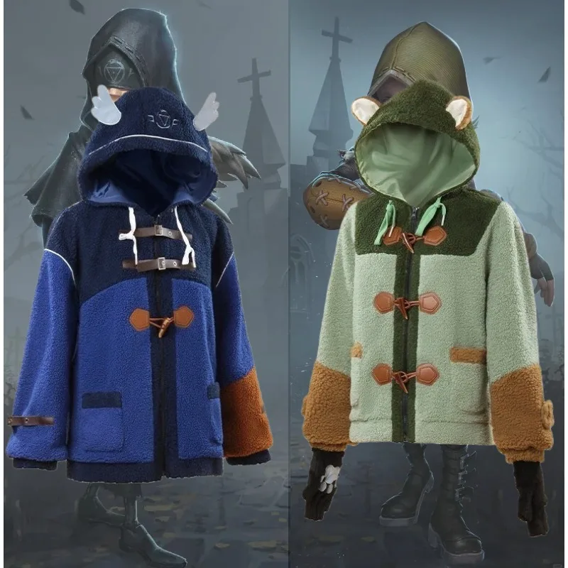 

Game Identity Ⅴ Cosplay Eli Clark Naib Subedar Costume Hooded Coat Cute Fluffy Top Role Play Outfit for Women Theme Party