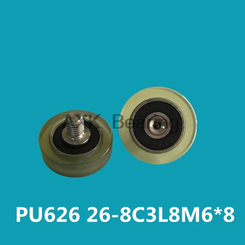 PU 626 Screw Pulley Bearing 6*28*8 mm ( 1 PC) Curtain Roller Mute Wheel PU626 + M6*8 Engineered Plastic Bearings