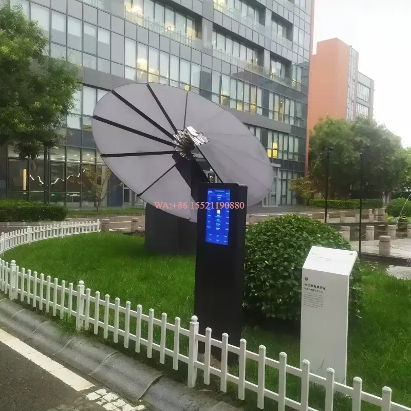 wmwmnu Smart Three Axis Solar Tracking System with Wind Speed Protection for Public Plazas