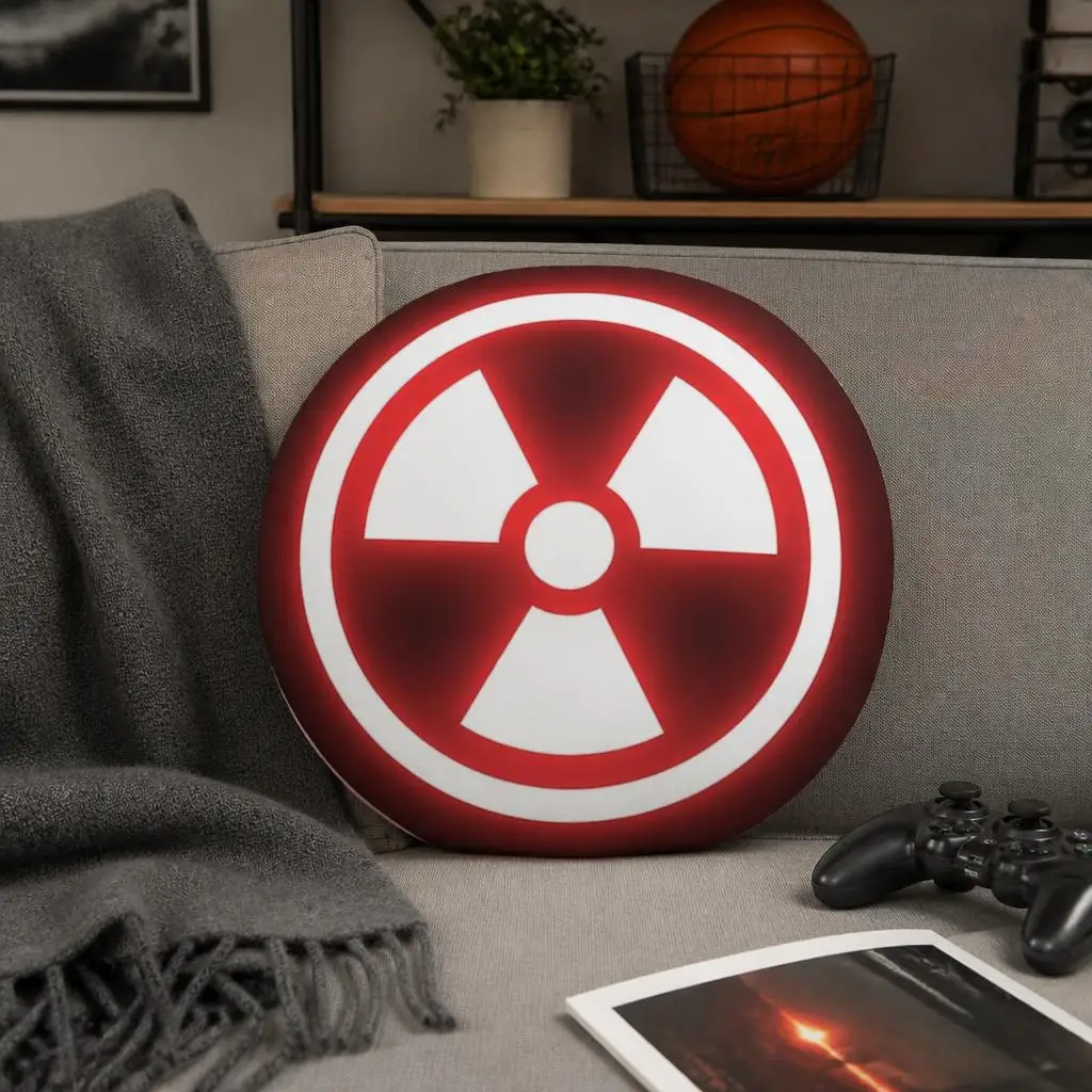 Radioactive Sign Neon Radiation Funny Pillow Cushion Irregular Stuffed Throw Pillow Home Decor Gift Sofa Bed