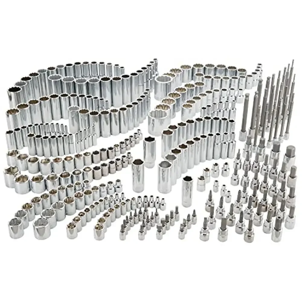 

299-Piece Socket Set with Full Polish Chrome Finish Increased Torque and Quick Size Identification ASME Specifications Met