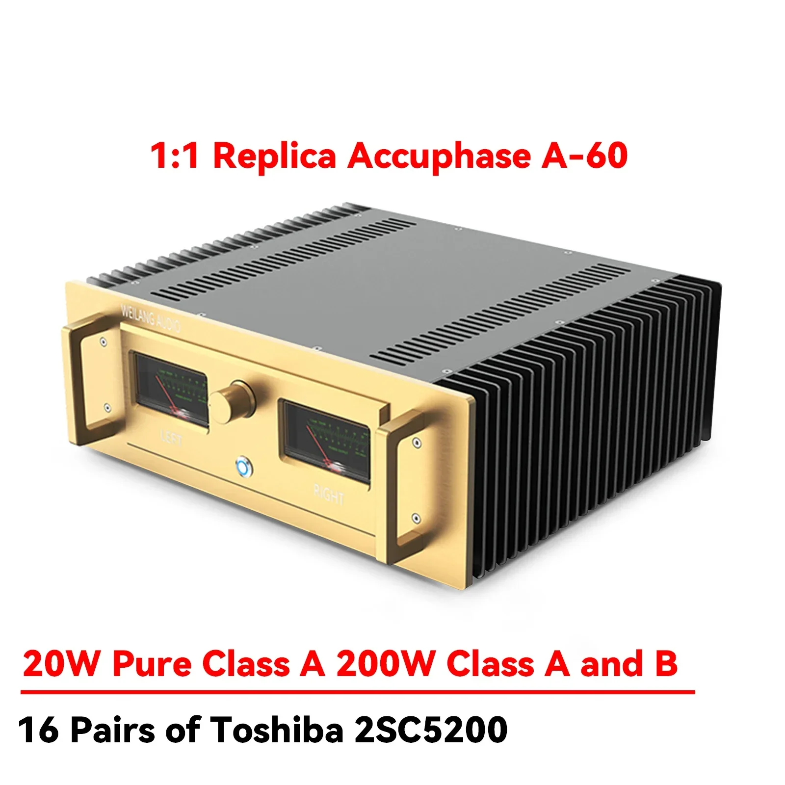 

AMXEKR 1:1 Replica Accuphase A-60 20W Pure Class A Professional Power Amplifier Hifi Fever Audio Pure Rear Level for Home Use