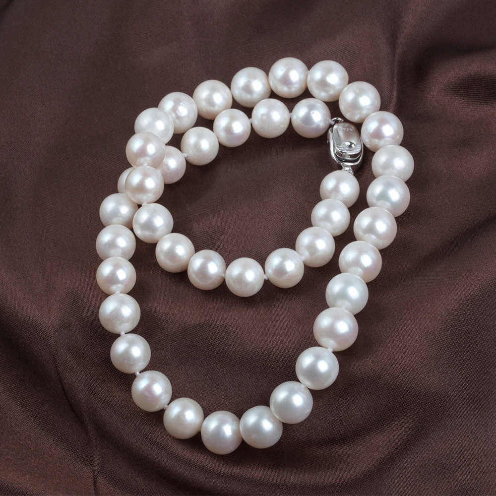Classic Round Pearl Strand - 9.5-10.5mm AAA Natural Freshwater Pearls, 17.5