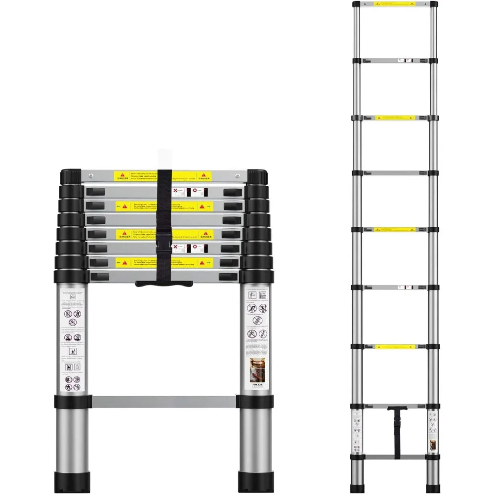 

Telescoping Extension Ladder 8.5FT, Aluminum Telescopic Ladders with Carry Bag for Outdoor Indoor Use