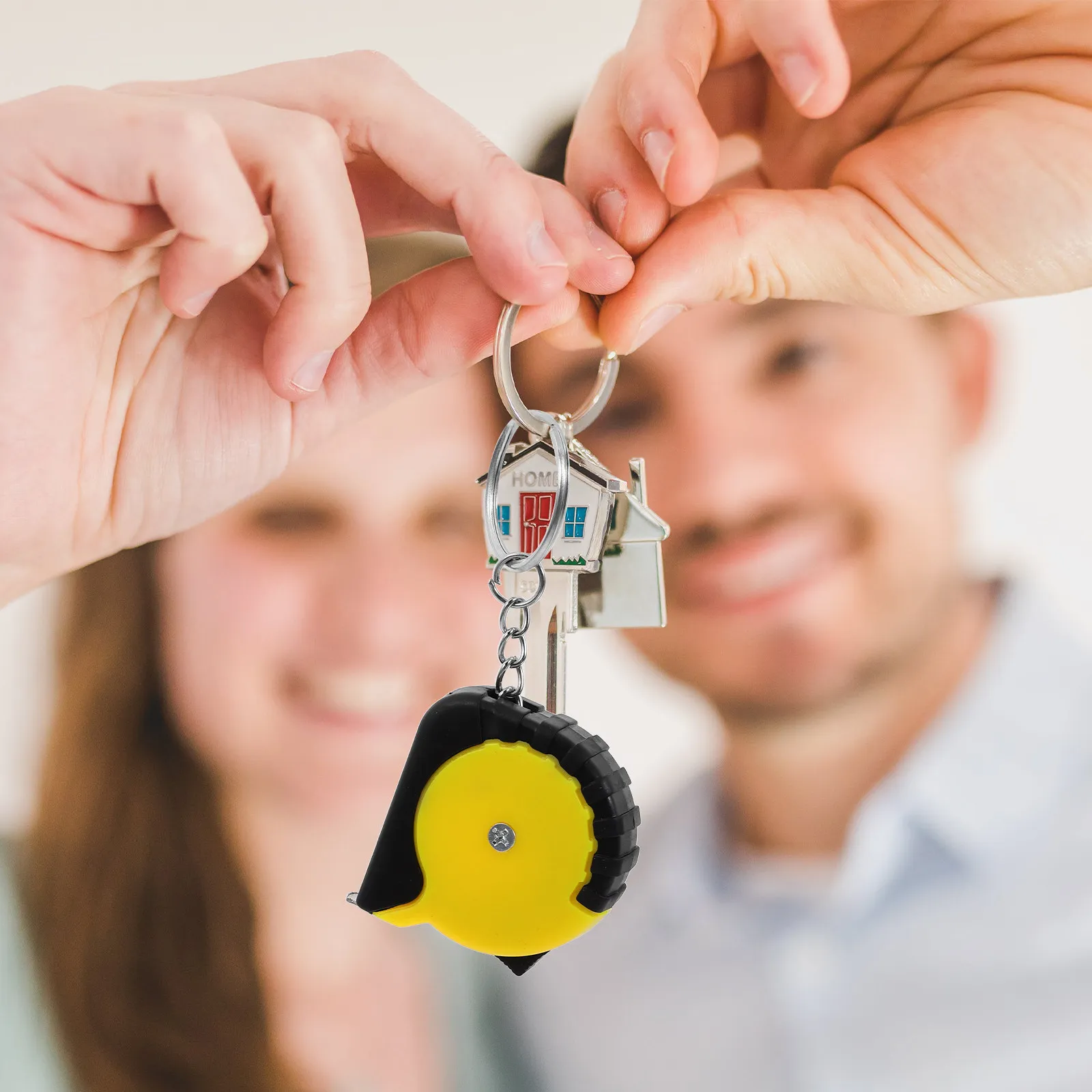 12Pcs Portable Retractable Steel Tape Measure Mini Tape Measure Keychain Bright Color Metric Keychain Measuring Tape,