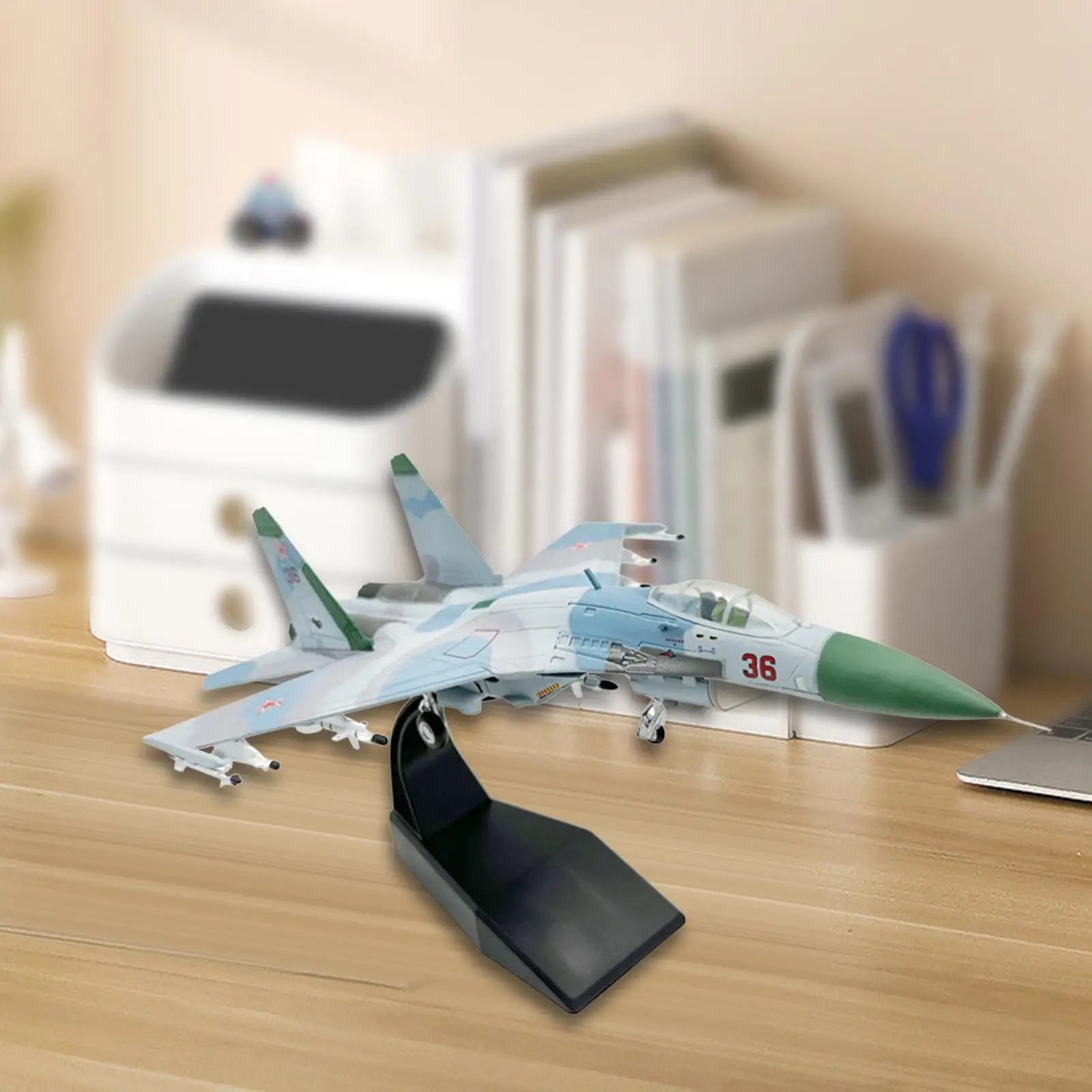 Diecast Alloy Model Kids Toys 1:100 SCALE SU 27 Aircraft for Home Cafes