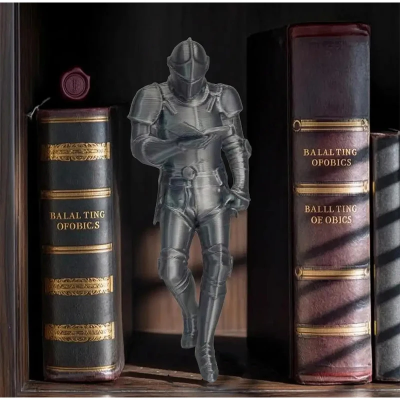 3D-Druck Ritter-Statue Ritter-Bücherregal-Dekoration Rüstete Gotische Statue Fantasy-Bibliothek Figur für Buchliebhaber Desktop-Ornament – Detail 10