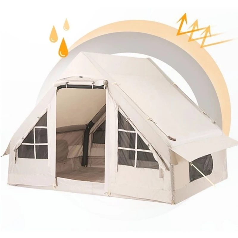 Grande luxo 5-7 pessoas à prova dwaterproof água oxford inflável barraca de acampamento durável hermético uma estrutura do quarto para aventuras ao ar livre