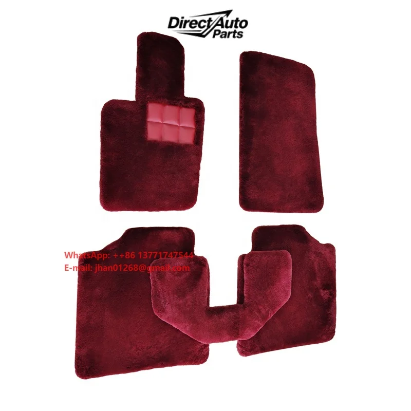 Lambswool Sheepskin Floor Mats Car Floor Liners Full Set Car Floor Mats Car Accessories for Bentley Flying Spur