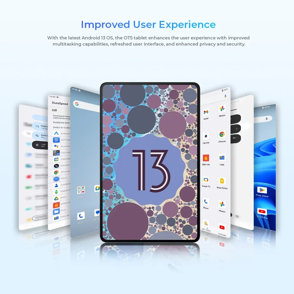 Oukitel-tableta PC OT5 con pantalla FHD de 12 pulgadas, dispositivo con 12GB de RAM, 256GB de ROM, 11000mAh, Android 13, cámara de 16MP, MTK Helio