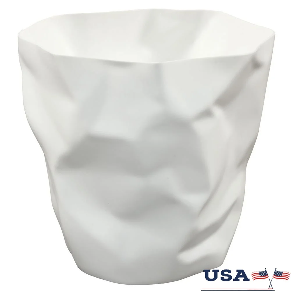 

Современный пластиковый мусорный бак, прочный мятый дизайн, легко чистящаяся домашняя мусорная корзина, емкость 13 галлонов, белая отделка, домашний декор