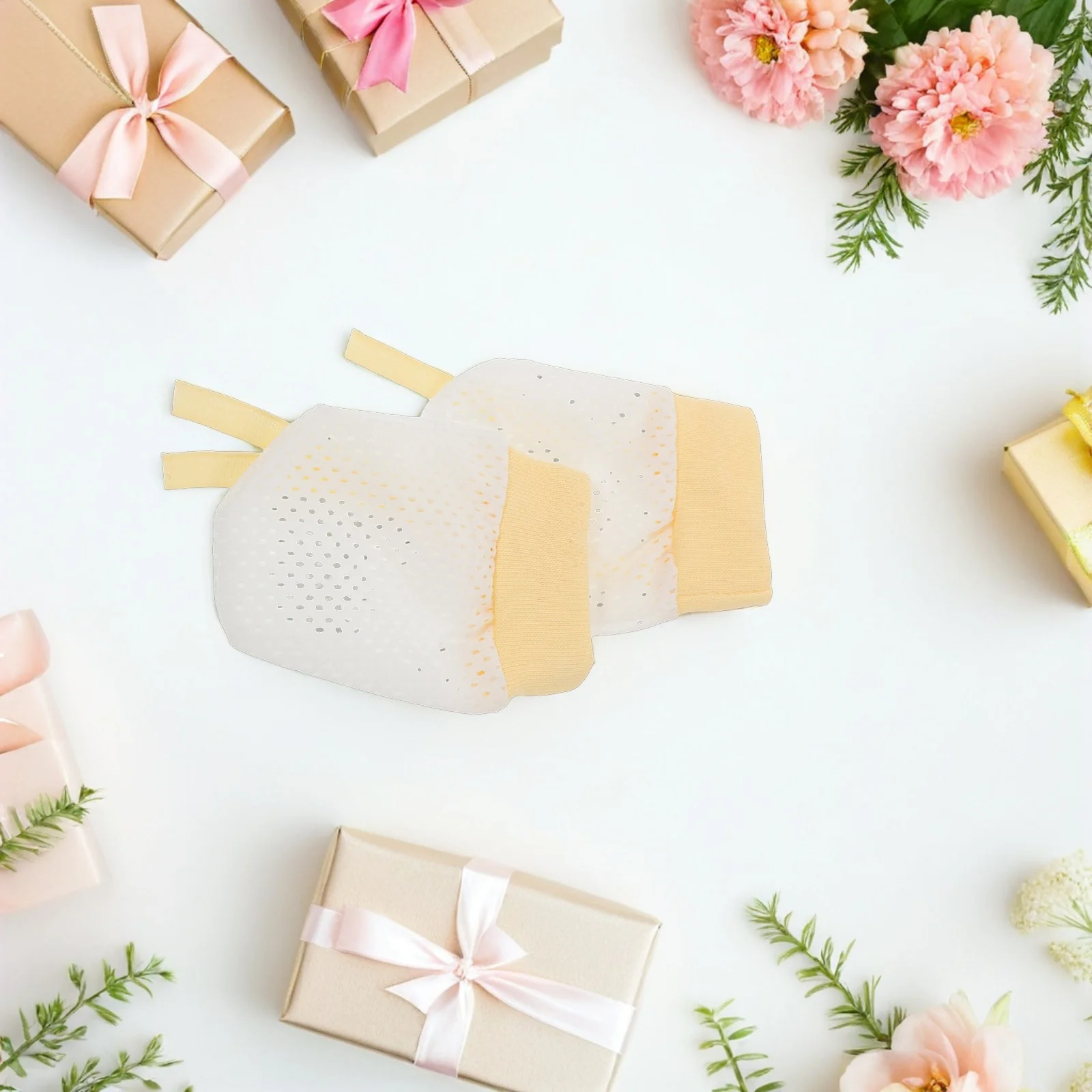 

4 Pairs Mesh Gloves Breathable Hand Mittens Newborn Girl Drawstring Infant Small