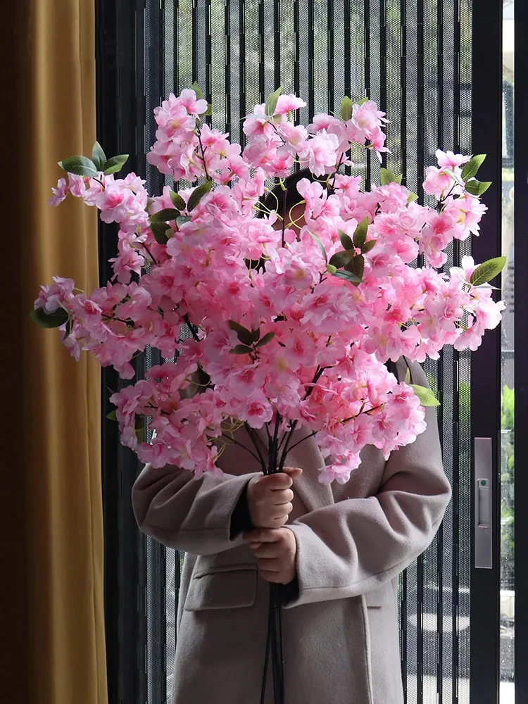 Simulated Flower Cherry Blossom Branch Wedding Living Room Floor Decoration Flower Soft Decoration Flower