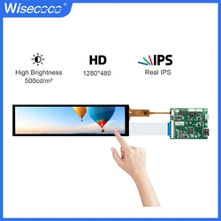 Wisecoco 8.8 Cal 1920x48 0 rozciągnięty pręt IPS wyświetlacz pojemnościowy ekran dotykowy moduł TFT dla Raspberry Pi Aida64 Sub monitora 60hz