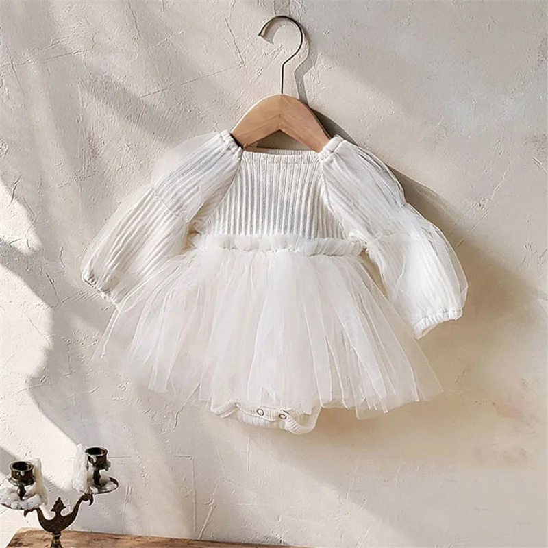 Spring Princess Baby Girl Lace Dresses Toddler Baby Girls Long Sleeve Dress Baby Party Dresses Infant Birthday Dress 0-2Y