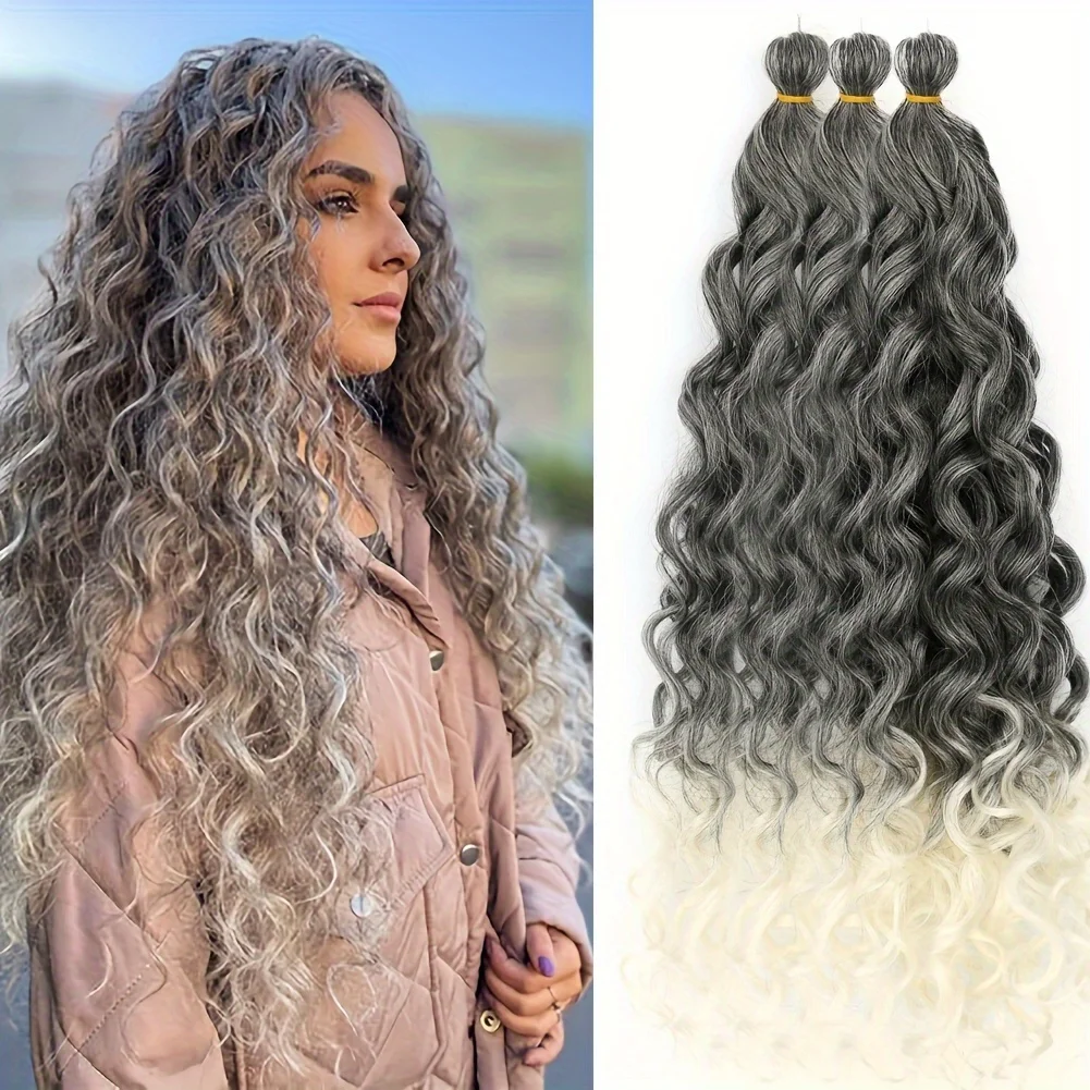 

Ocean Wave Hair Curly Braiding Hair Extensions 20 Inch Hawaii Curly Synthetic Crochet Hair Extensions For Women