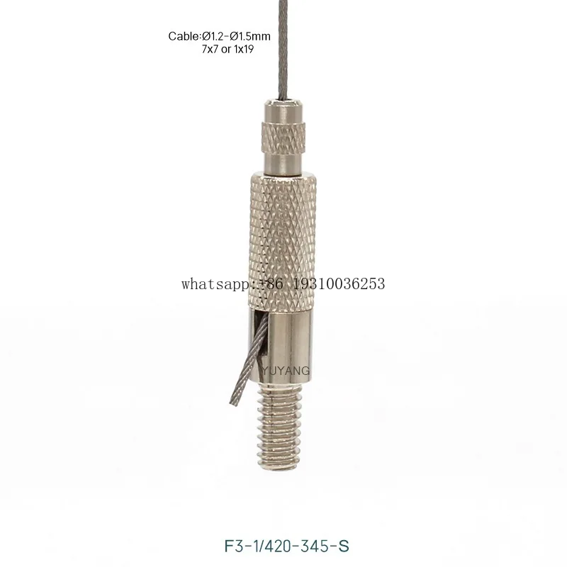 

Price Suspended Fixture Stainless Steel Wire Rope Cable Gripper With 1/4-20 External Thread