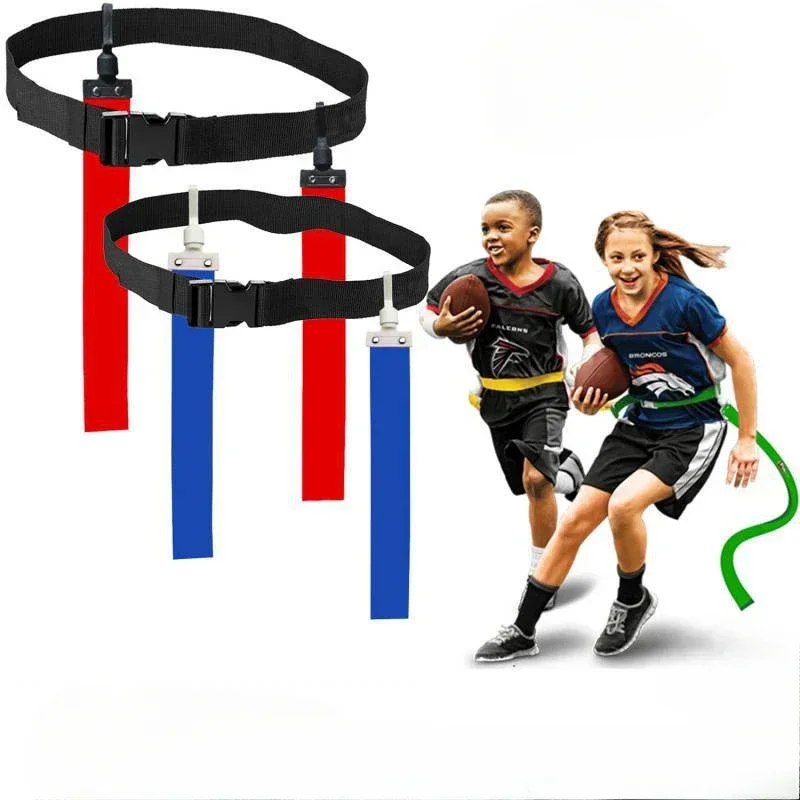 1PC Air Buckle Two Flags American Football Flag Professional Game Training Webbing Buckle Belt Rugby Waist Flag