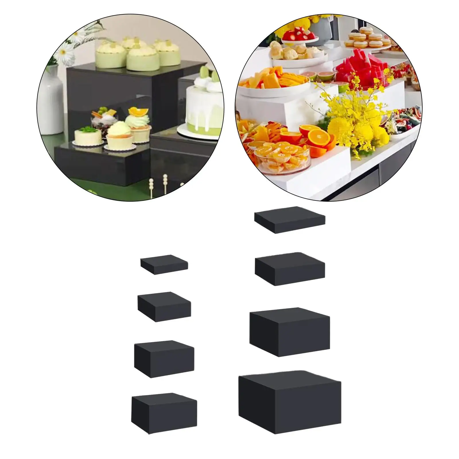 8 Stuks Acryl Display Riser Box Met Holle Bodems Nesting Riser Stands Voor Action Figures Cake Cosmetica Dessert Sieraden