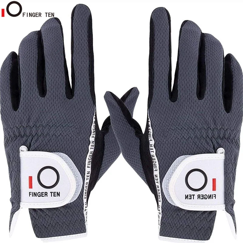 

2 Pcs Durable Soft Golf Gloves Men Left Right Hand Rain Grip Hot Wet Weather Breathable Golfer Glove Black Grey Drop Shipping