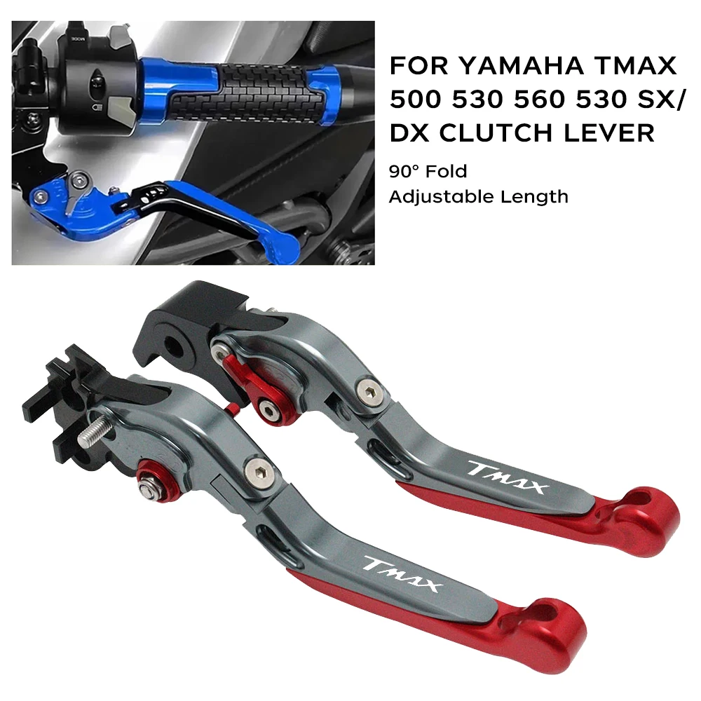 

For Yamaha TMAX 500 530 560 530SX 530DX Motorcycle Brake Clutch Lever 90° Folding Extendable Handle Brake Levers Accessories