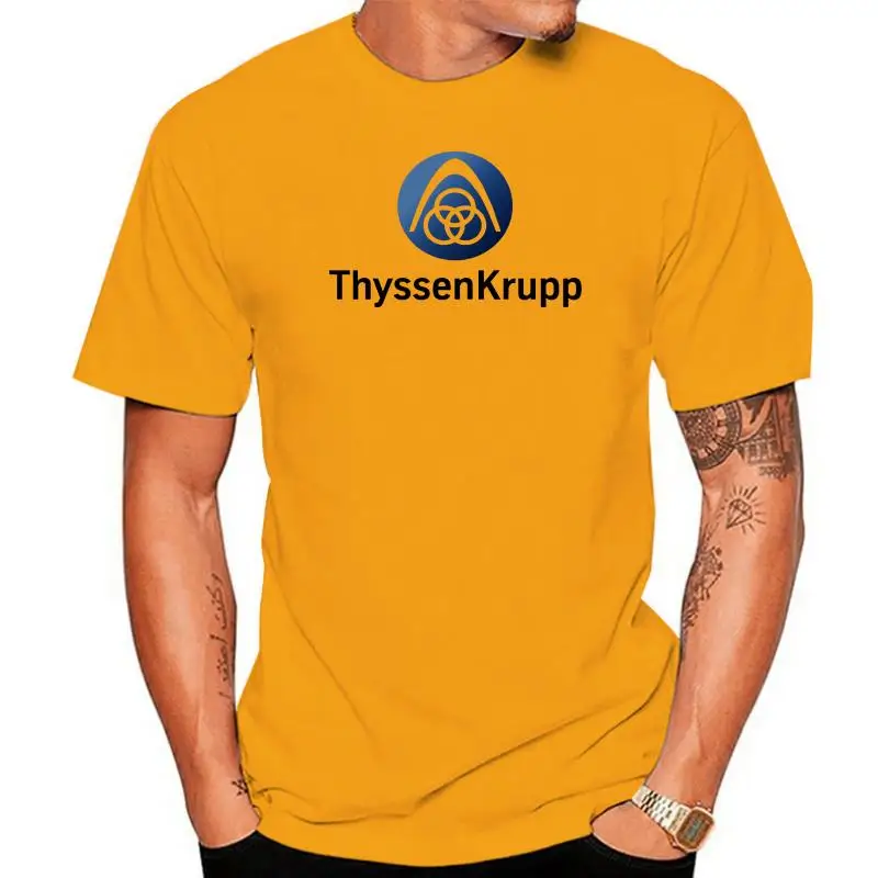 Mens Thyssenkrupp Logo T Shirt Classic Cutton Printed Tees